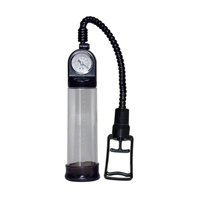 Pompka do penisa Deluxe z manometrem i regulatorem ciśnienia, cylinder 30 cm, średnica wewnętrzna 6 cm - 1
