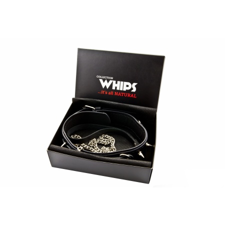 WHIPS Obroża Męska Z Ćwiekami I Smyczą - 1