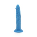Dildo z przyssawką Get Real by TOYJOY Dong 7.5 Inch Blue (19 cm) z żebrowanym trzonem - 1