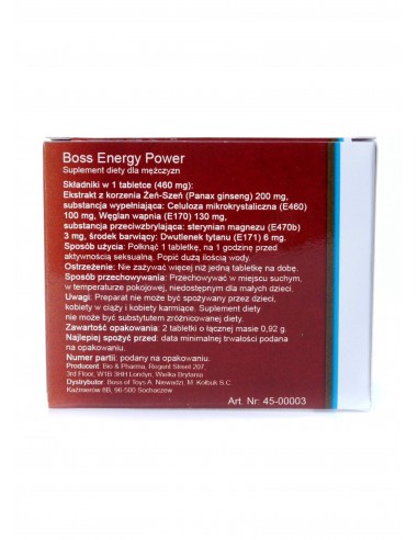 Boss Energy Power Ginseng 2 kaps. - Dłuższa i mocniejsza erekcja - 3