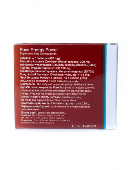 Boss Energy Power Ginseng 2 kaps. - Dłuższa i mocniejsza erekcja - 3