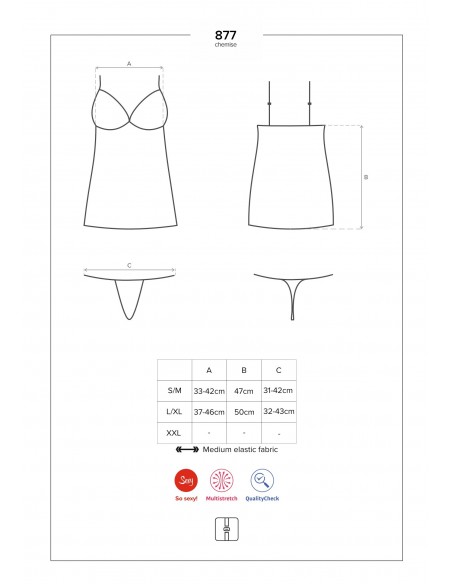 Bielizna Nocna 877-Che-1 Koszulka I Stringi L/Xl - Koszule nocne - 5