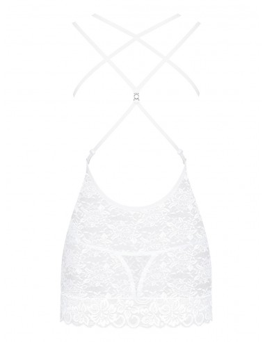 Bielizna Nocna 860-Che-2 Koszulka I Stringi Biała  S/M - Koszule nocne - 4