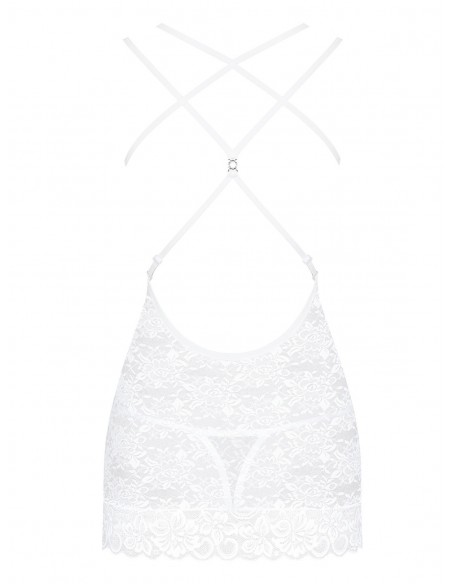 Bielizna Nocna 860-Che-2 Koszulka I Stringi Biała L/Xl - Koszule nocne - 4