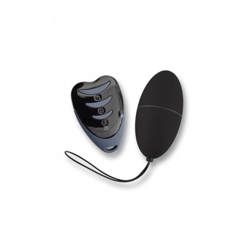 Wibrator-Egg Remote Control Black AAA 3,0 - zdalne sterowanie, pilot LED, 10 trybów wibracji, kompaktowa owalna budowa - 1