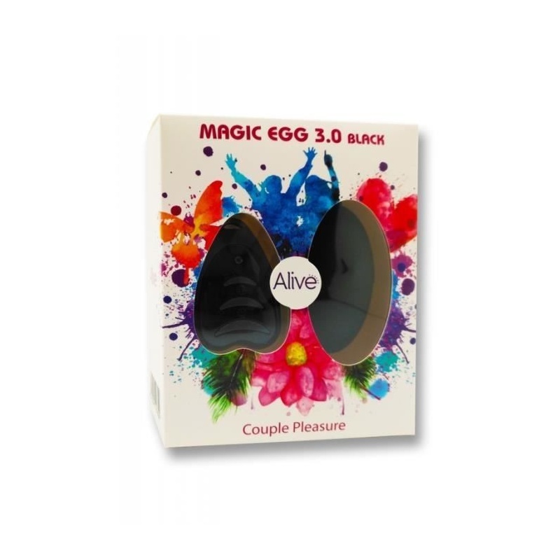 Wibrator-Egg Remote Control Black AAA 3,0 - zdalne sterowanie, pilot LED, 10 trybów wibracji, kompaktowa owalna budowa - 2