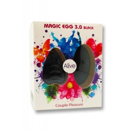 Wibrator-Egg Remote Control Black AAA 3,0 - zdalne sterowanie, pilot LED, 10 trybów wibracji, kompaktowa owalna budowa - 2