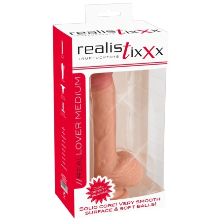 Dildo realistyczne Realistixxx Real Lover Medium z podstawą ssącą, silikon płynny, 21,7 cm - 2
