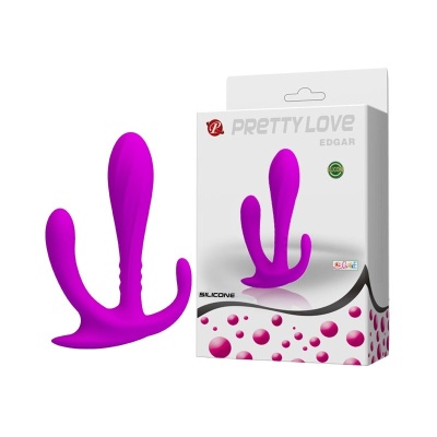 Masażer prostaty Pretty Love Edgar: manualny, trzy strefy stymulacji, 11,5 cm - 1 2