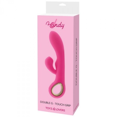 Wibrator króliczek Handy G-Double Touch 18,8 cm różowy - 1 2