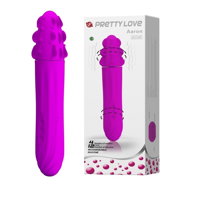 Dwugłowy wibrostymulator Aaron z rotacją i wibracją, 20,5 cm - 3