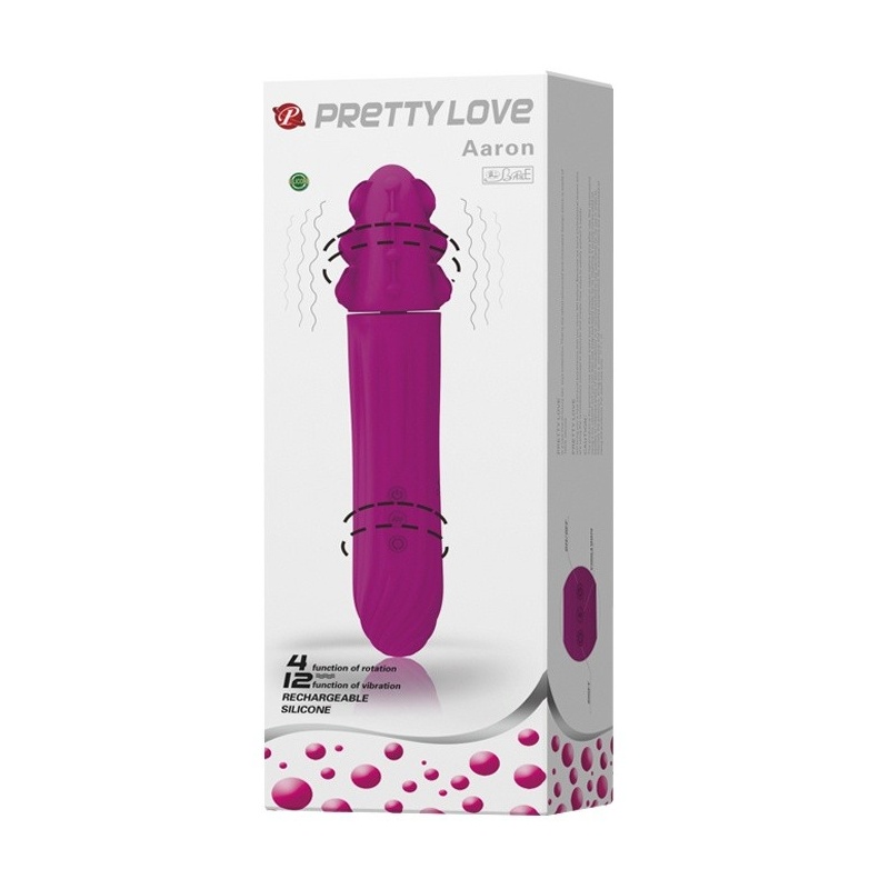 Dwugłowy wibrostymulator Aaron z rotacją i wibracją, 20,5 cm - 2