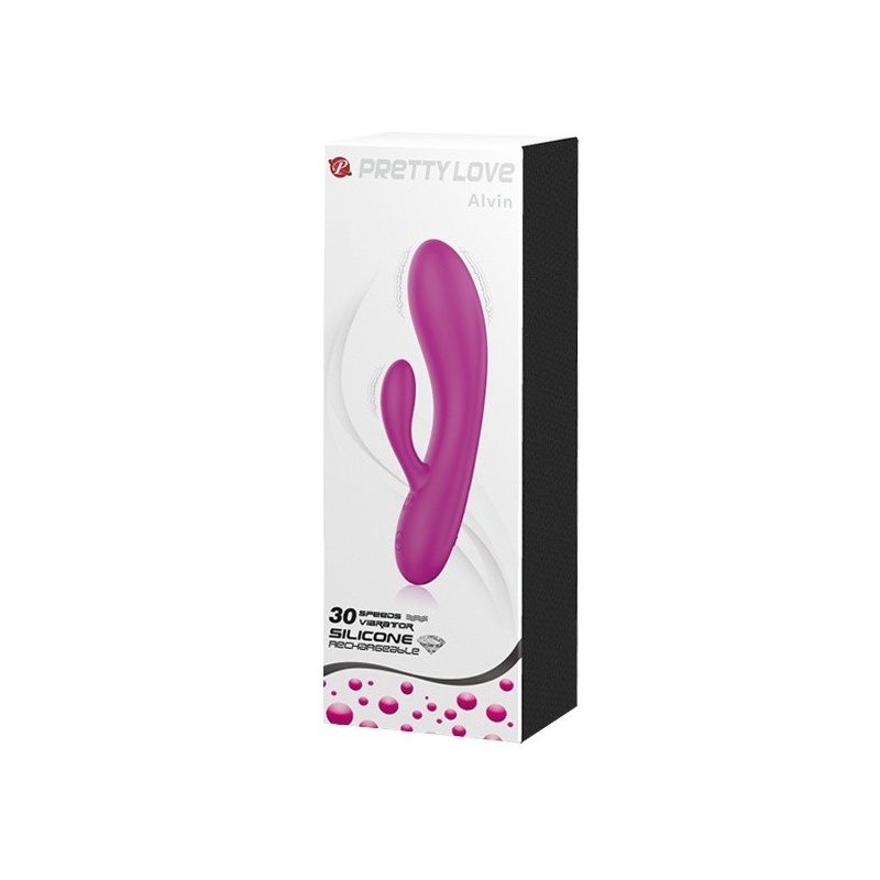 Wibrator dwustymulacyjny ALVIN z 30 trybami wibracji, 23,9 cm - 9