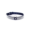 Obroża BDSM Collar With Crystals 2 Cm Silver - 1