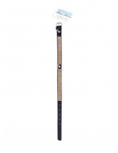 Obroża BDSM Collar With Crystals 2 Cm Gold - Chokery, obroże i smycze - 1 2