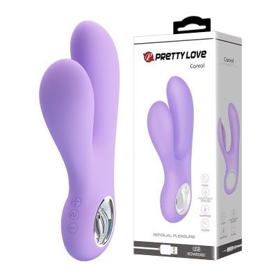 Wibrator dwustronny CANROL do stymulacji punktu G i łechtaczki 17,1 cm - 1 2