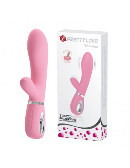 Miękki Wibator Króliczek THOMAS Pink 7 Funkcji - Wibratory Króliczki - 2