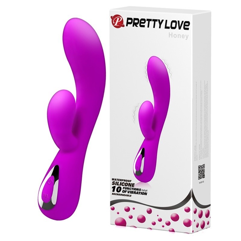 Wibrator podwójny Honey – dwa niezależne silniki, 19 cm - 2