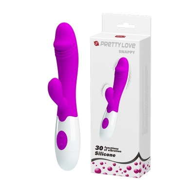 Wibrator Snappy dwusilnikowy z podwójną stymulacją, 19,5 cm - 1 2