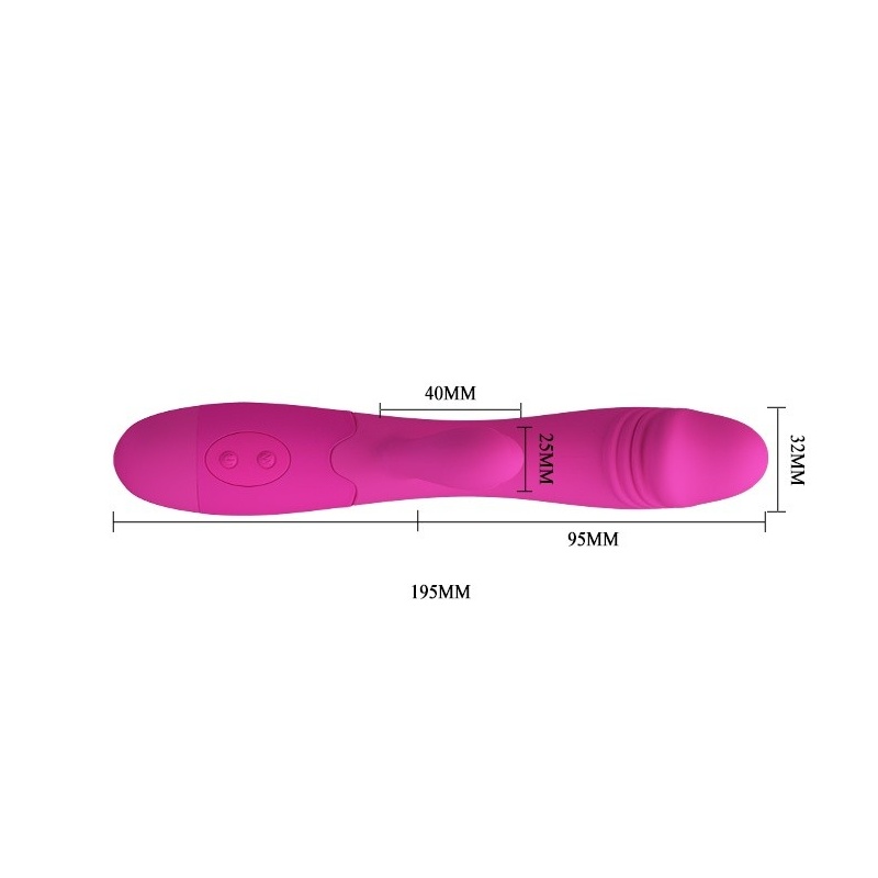 Wibrator Snappy z podwójnym silnikiem i stymulatorem łechtaczki ok. 20 cm - 6