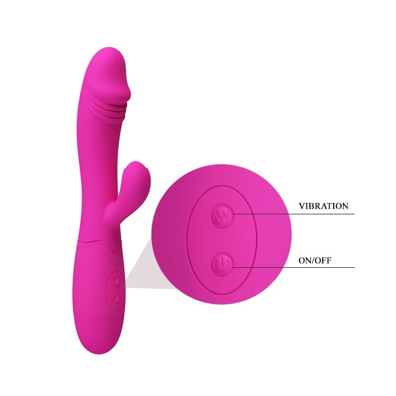 Wibrator Snappy z podwójnym silnikiem i stymulatorem łechtaczki ok. 20 cm - 7