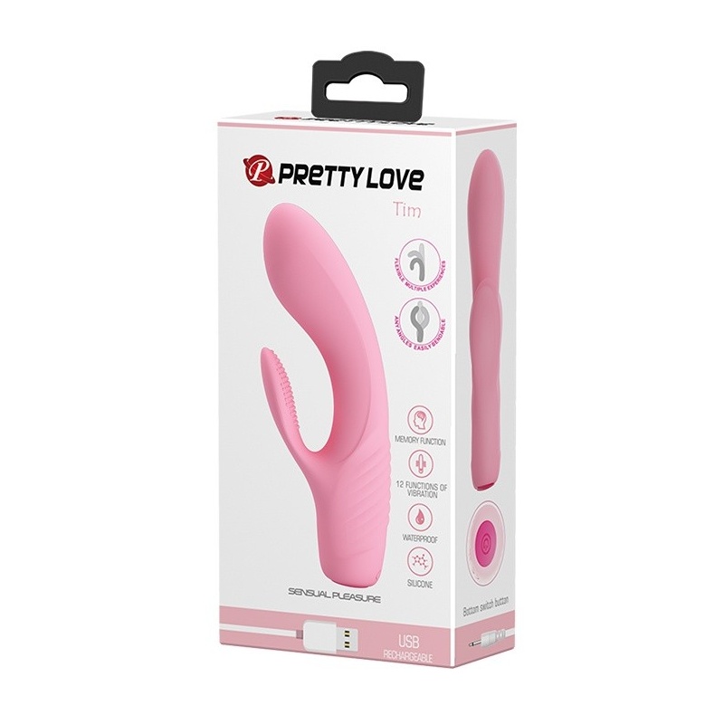 Wibrator królik TIM – 12 funkcji wibracji, długość 15,5 cm - 12