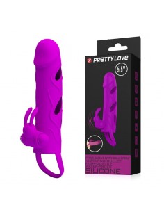 Wibrująca Nakładka Na Penisa Ball Strap Purple - Przedłużki i nakładki na penisa - 1