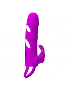 Wibrująca Nakładka Na Penisa Ball Strap Purple - Przedłużki i nakładki na penisa - 1 2