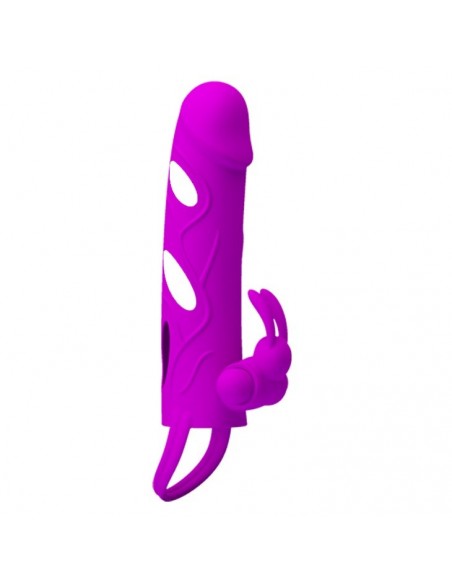 Wibrująca Nakładka Na Penisa Ball Strap Purple - Przedłużki i nakładki na penisa - 2