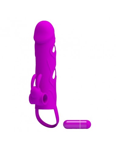 Wibrująca Nakładka Na Penisa Ball Strap Purple - Przedłużki i nakładki na penisa - 3