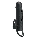 Wibrująca nakładka na penisa Penis Sleeve With Ball Strap 14 cm - 2