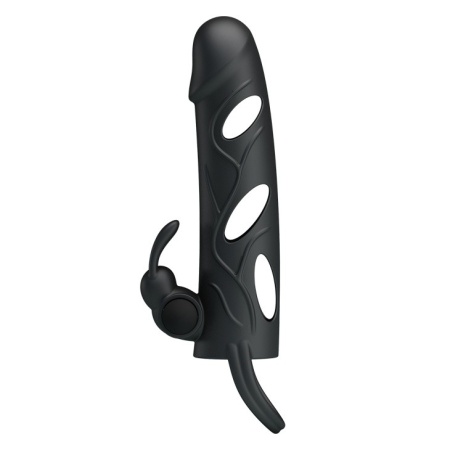 Wibrująca nakładka na penisa Penis Sleeve With Ball Strap 14 cm - 4