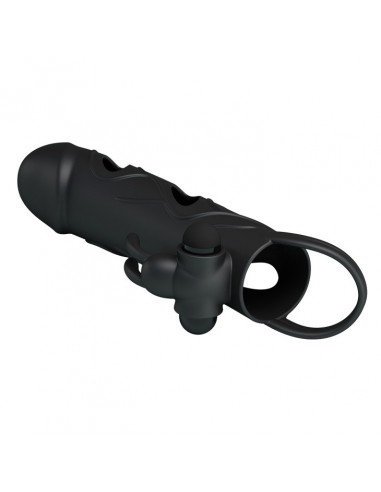 Wibrująca Nakładka Na Penisa Ball Strap Black - Przedłużki i nakładki na penisa - 5