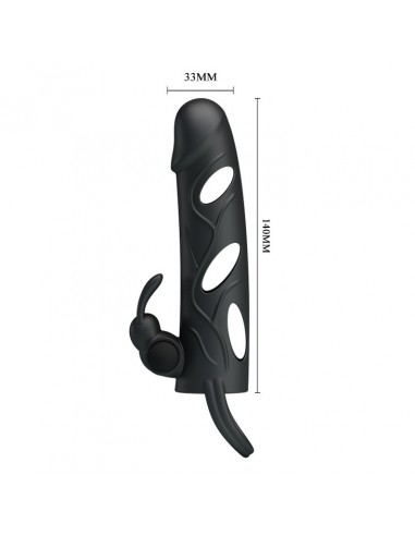 Wibrująca Nakładka Na Penisa Ball Strap Black - Przedłużki i nakładki na penisa - 6