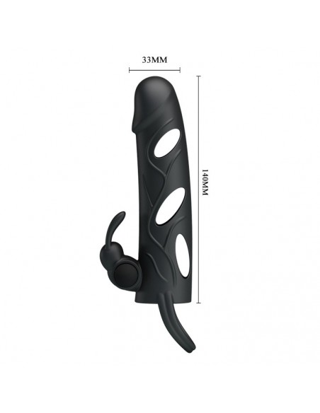 Wibrująca Nakładka Na Penisa Ball Strap Black - Przedłużki i nakładki na penisa - 6