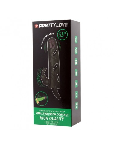 Wibrująca Nakładka Na Penisa Ball Strap Black - Przedłużki i nakładki na penisa - 10