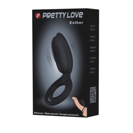 Pierścień erekcyjny Esther z wibrującą wypustką 10,5 cm - 10