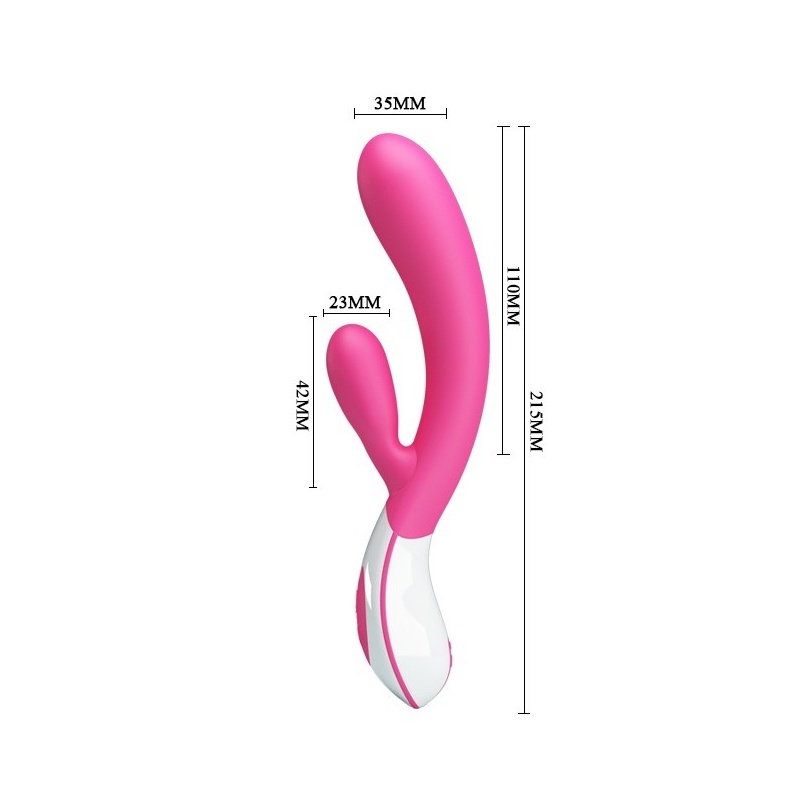Wibrator URIAH z podwójną stymulacją – 21,5 cm - 6