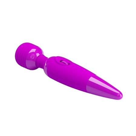 Wibrator masażer Power Wand Purple - bezstopniowa regulacja drgań, kulista główka 4,5 cm, długość całkowita 25 cm - 4
