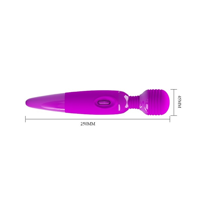 Wibrator masażer Power Wand Purple - bezstopniowa regulacja drgań, kulista główka 4,5 cm, długość całkowita 25 cm - 8