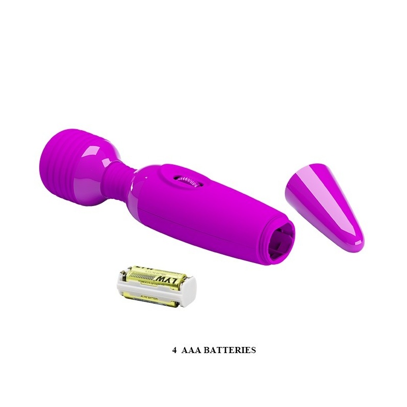 Wibrator masażer Power Wand Purple - bezstopniowa regulacja drgań, kulista główka 4,5 cm, długość całkowita 25 cm - 9