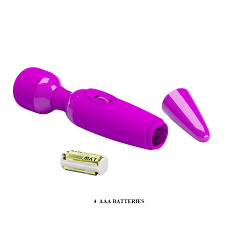 Wibrator masażer Power Wand Purple - bezstopniowa regulacja drgań, kulista główka 4,5 cm, długość całkowita 25 cm - 9