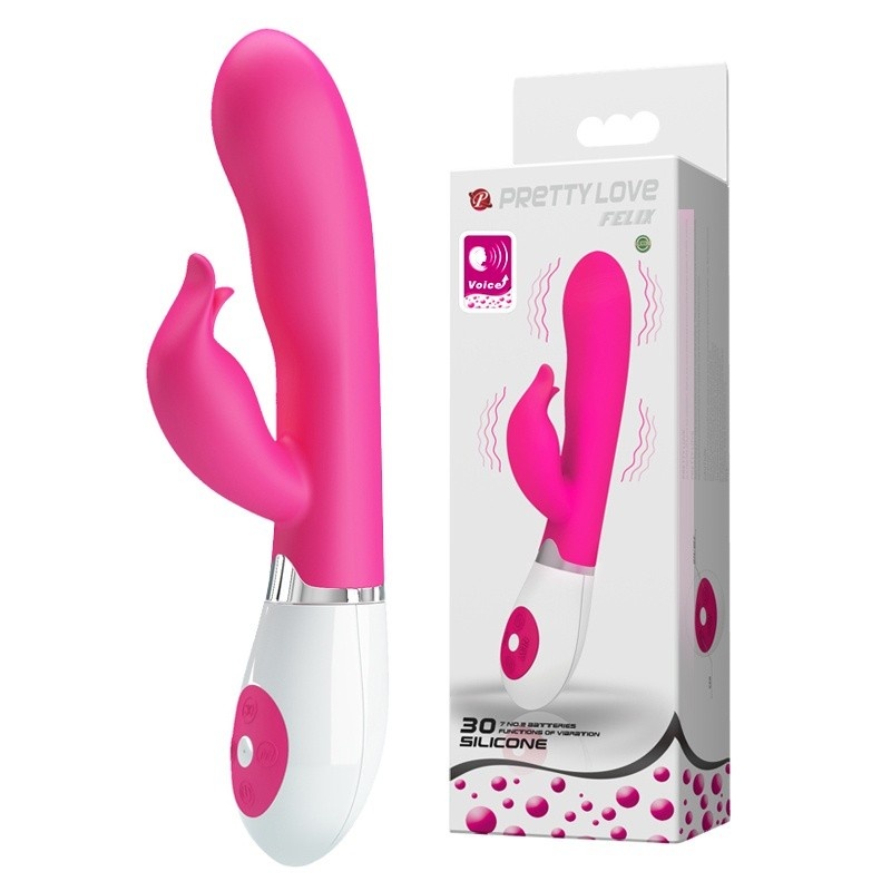Wibrator Felix ze stymulatorem łechtaczki i sterowaniem głosem, 20 cm - 2