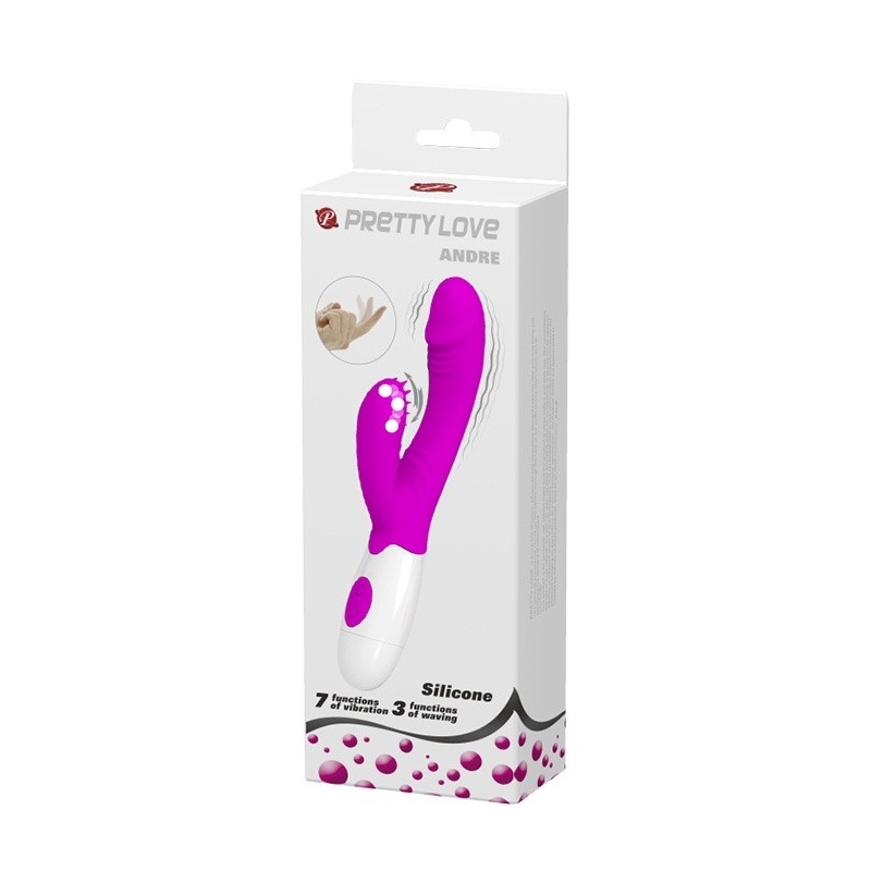 Wibrator Andre z podwójną stymulacją, 20 cm - 10