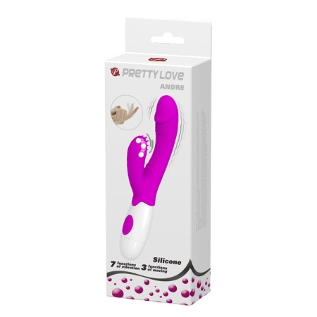 Wibrator Andre z podwójną stymulacją, 20 cm - 10