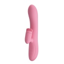 Wibrator ze stymulatorem łechtaczki Chris - 7 trybów wibracji, 4 tryby rotacji, 20,5 cm - 1