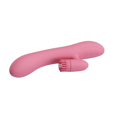 Wibrator ze stymulatorem łechtaczki Chris - 7 trybów wibracji, 4 tryby rotacji, 20,5 cm - 4