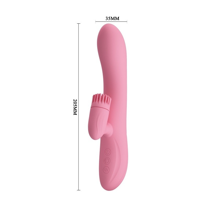 Wibrator ze stymulatorem łechtaczki Chris - 7 trybów wibracji, 4 tryby rotacji, 20,5 cm - 6