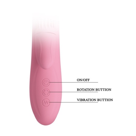 Wibrator ze stymulatorem łechtaczki Chris - 7 trybów wibracji, 4 tryby rotacji, 20,5 cm - 7