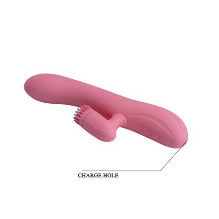 Wibrator ze stymulatorem łechtaczki Chris - 7 trybów wibracji, 4 tryby rotacji, 20,5 cm - 8